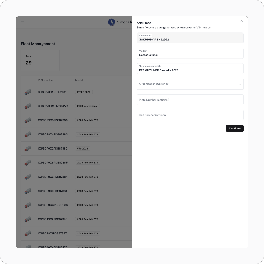 Adding Fleet (Vehicle) on RaiseDash app